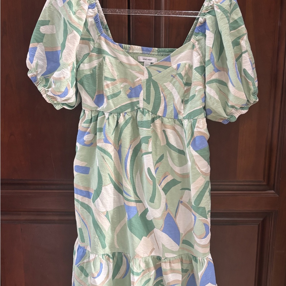 Nine West Pastel Green and Blue Mini Dress